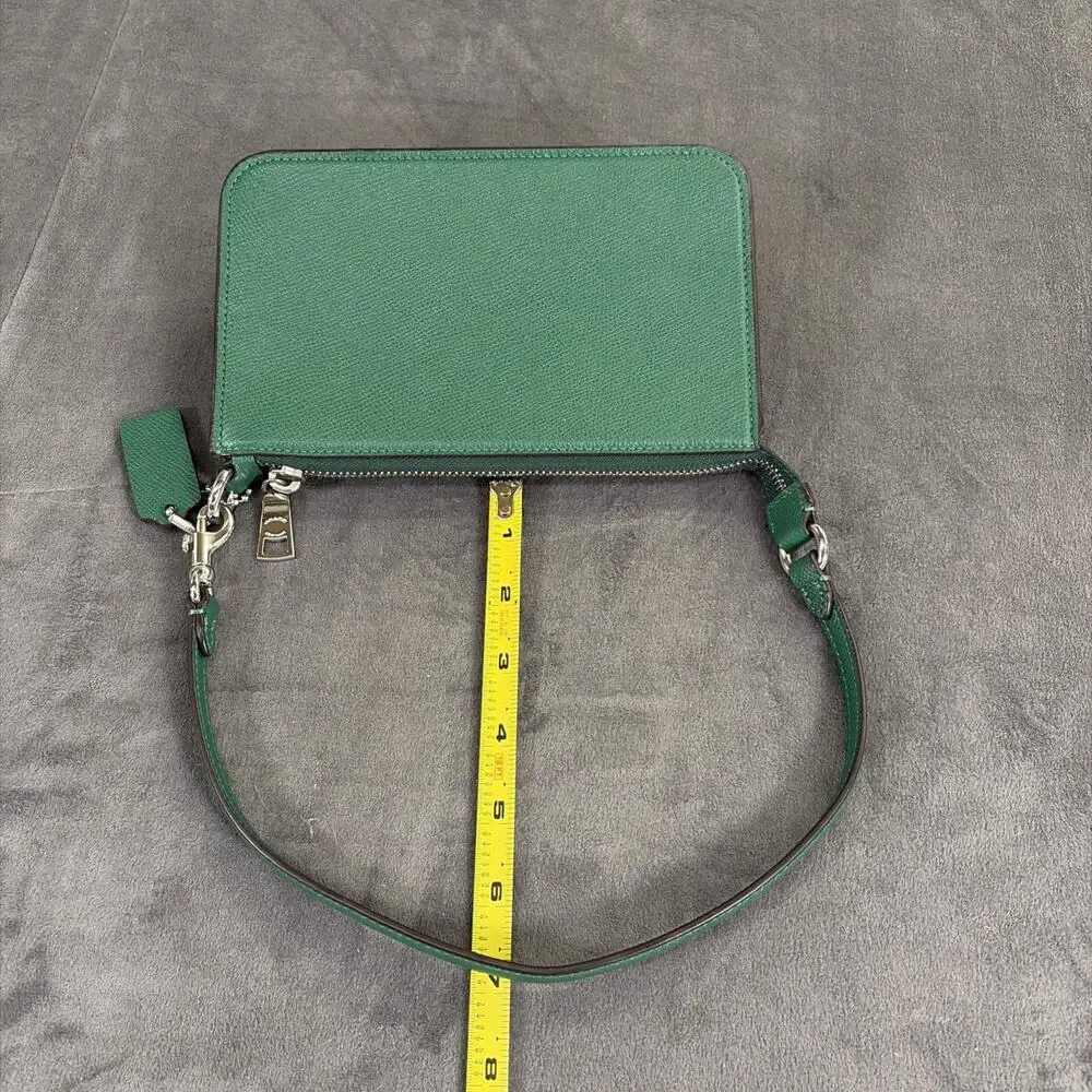 COACH Pouch Bag With Signature Canvas Detail Green Logo Mini Shoulder Bag Chrty